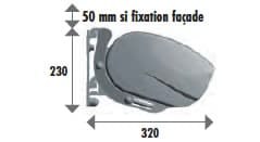 Schéma technique encombrement coffre store banne STORAL ARMOR - Dimensions et fixation murale